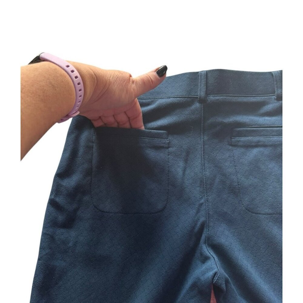 Betabrand Women's Sz S Cosmo Lite Dress Yoga Pants Blue Basket Weave W1656 - Picture 8 of 10